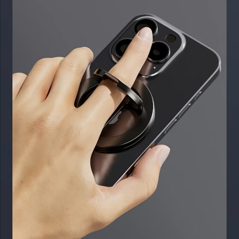 Folding Phone Stand with 360° Rotation and Magnetic Ring Holder for Mobile Support