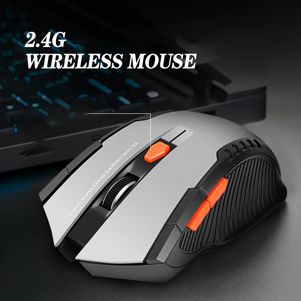 Ergonomic Wireless Gaming Mouse Adjustable DPI 2.4G Battery-Powered for Laptop PC