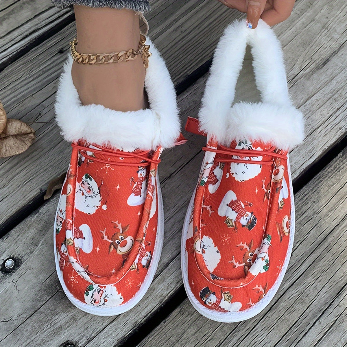 Women's Fabric Slip-On Shoes Anti-Slip PVC Sole Casual Footwear