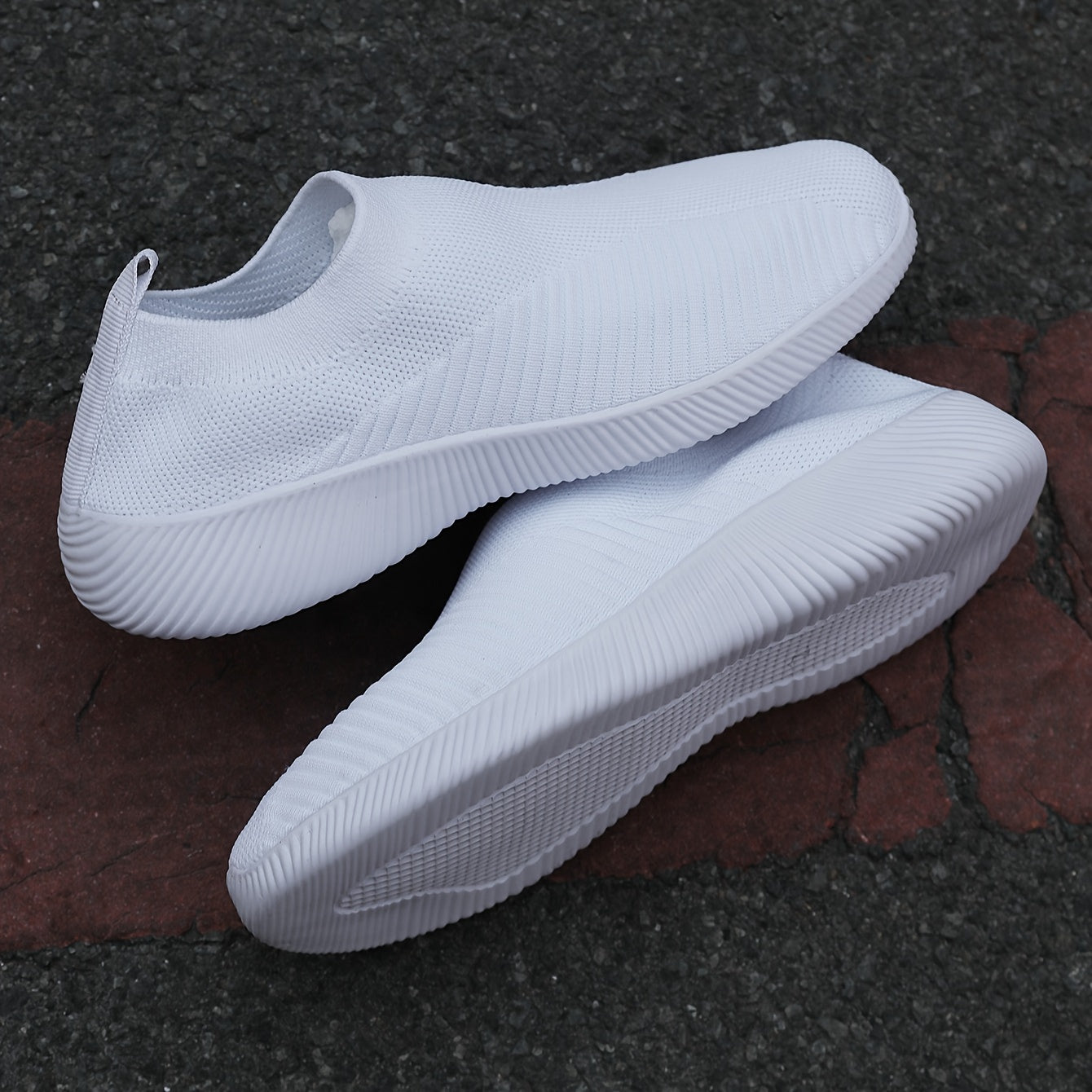 Women's Breathable Woven Sneakers, Lightweight, Plus Size Running Shoes