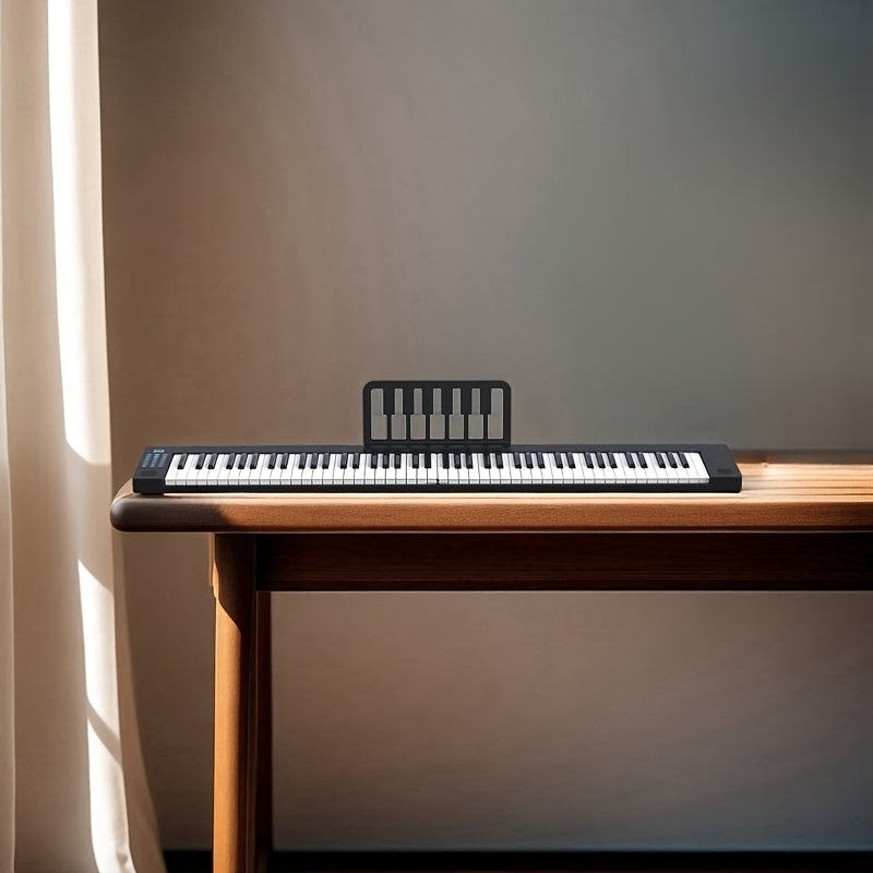 88-Key Portable Electronic Keyboard with Real Piano Sound, 128 Rhythms, Foldable Design, Carrying Case