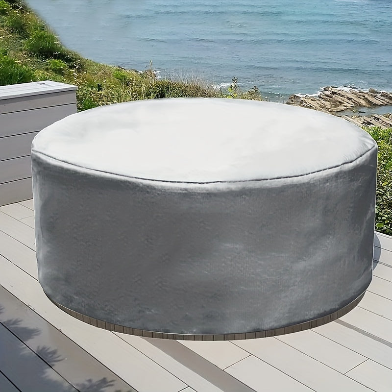 Black Outdoor Pool Cover for Circular Bathtubs Deck Railings and Patio Furniture Durable Polyester
