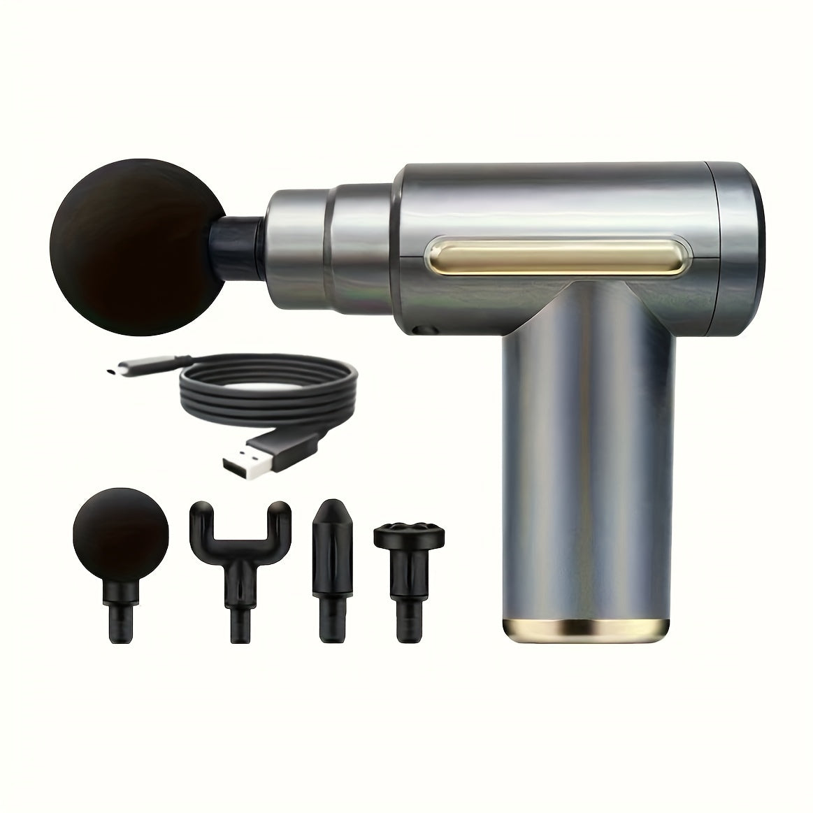 Portable Massage Gun with USB Rechargeable Lithium Battery and 6 Vibration Speeds for Body Relief