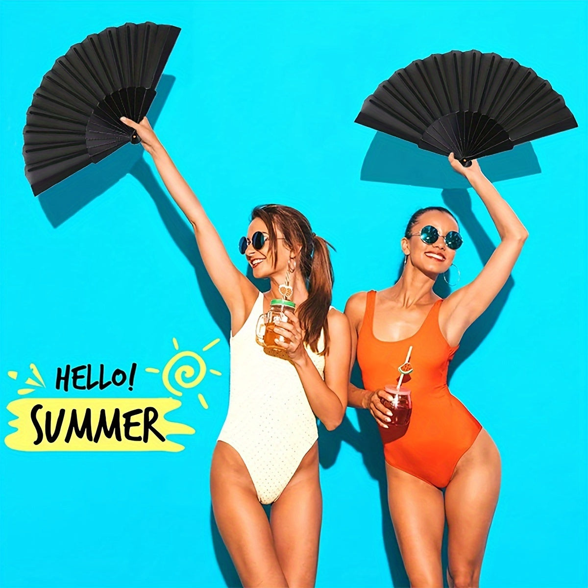 Set of Vintage Handheld Folding Fans for Dancing Weddings Cosplay and Home Decor