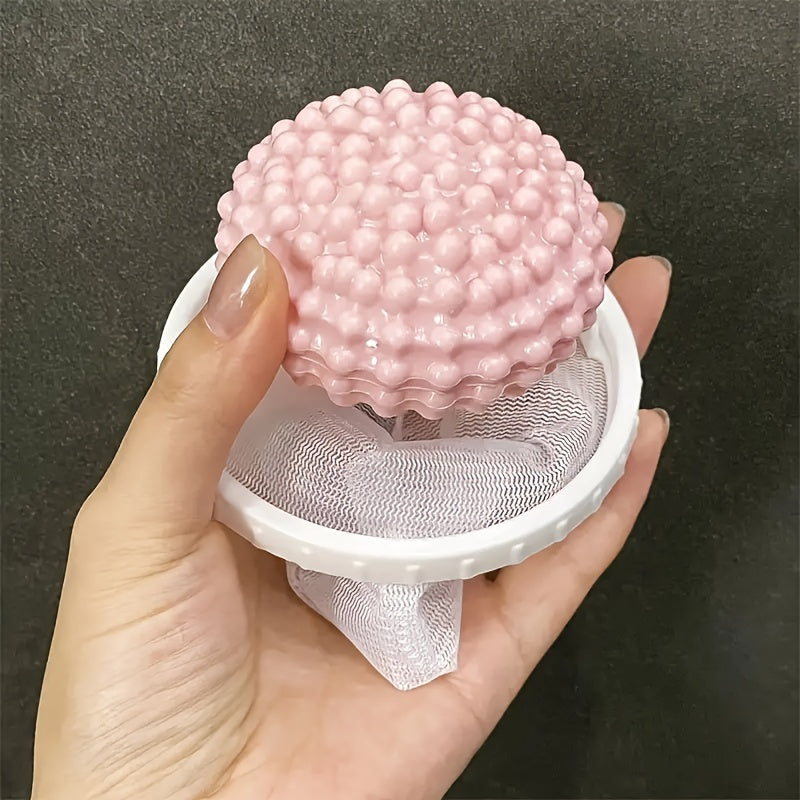 2-In-1 Washing Machine Cleaning Ball with Hair Catcher Durable Plastic Mesh Filter