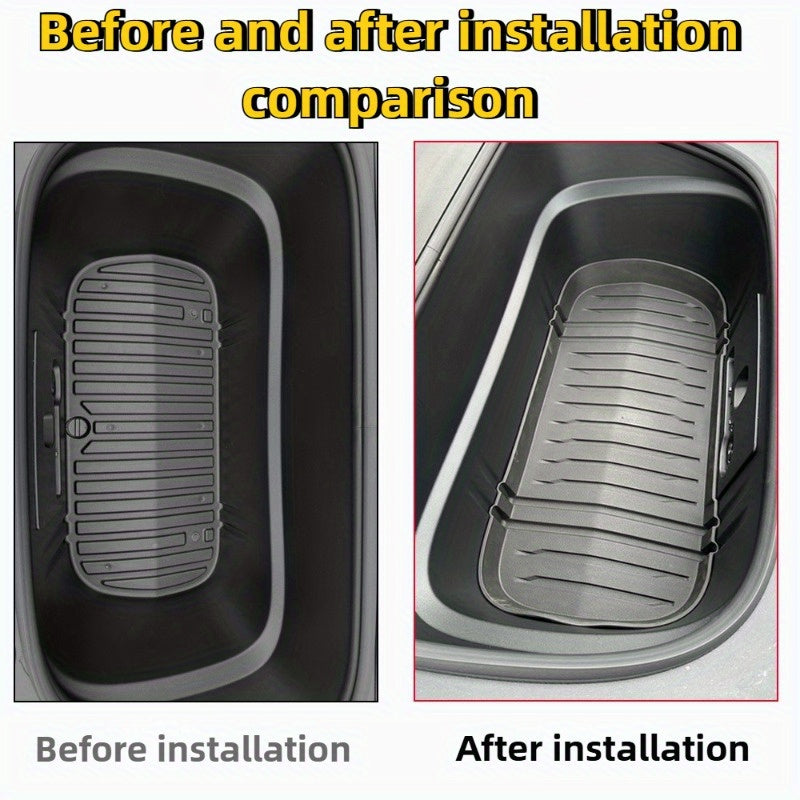 Car Trunk Mat TPE For Tesla Model Y 2025 Storage Organizer with Divider