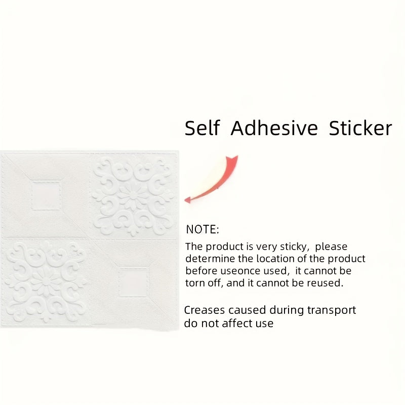 20pcs Waterproof 3D Foam Wall Tile Stickers Self-Adhesive Home Decor for Kitchen Bathroom Living Room