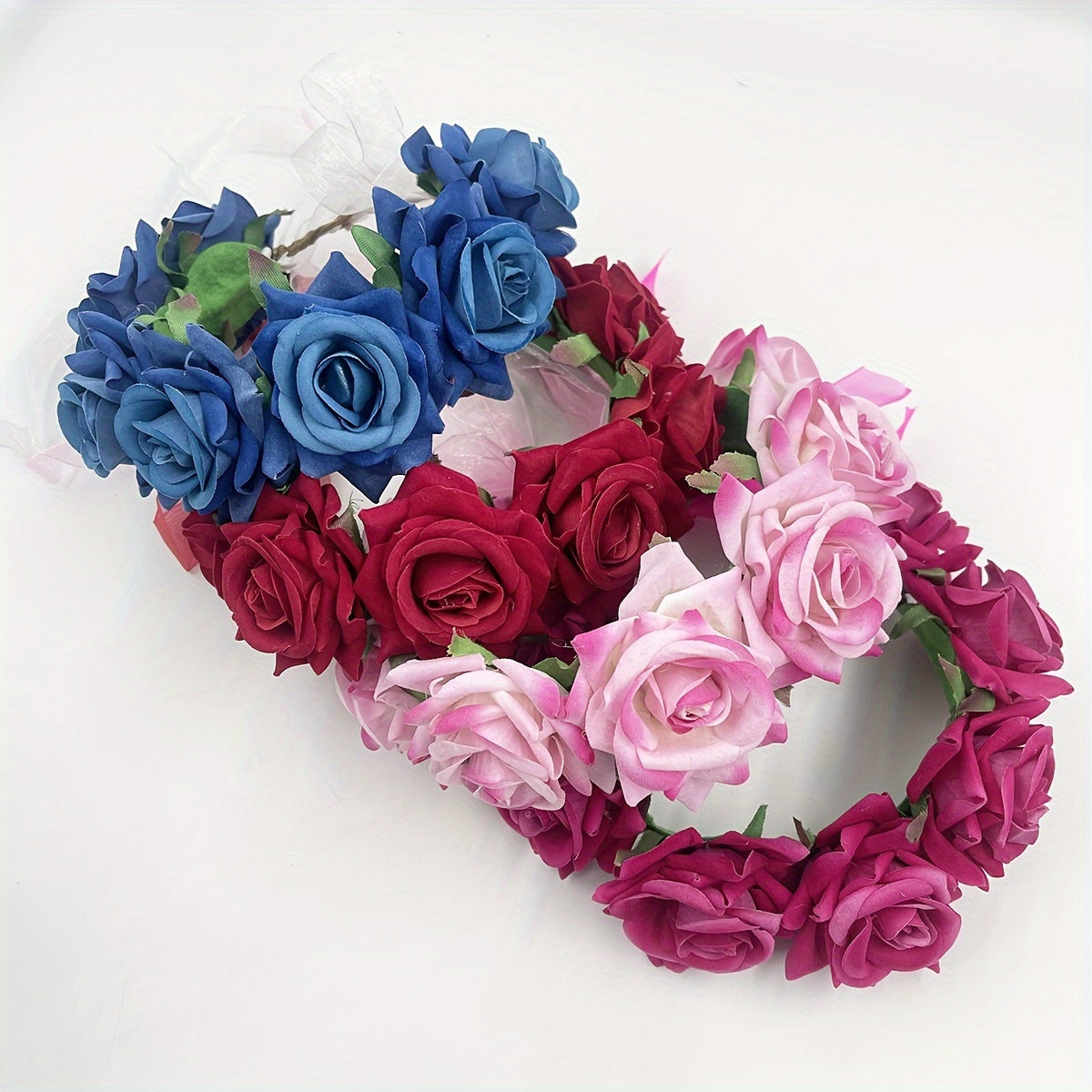 Adorno para el cabello con flor de novia, enredadera de rosas falsas, accesorio para peinado de boda en la playa