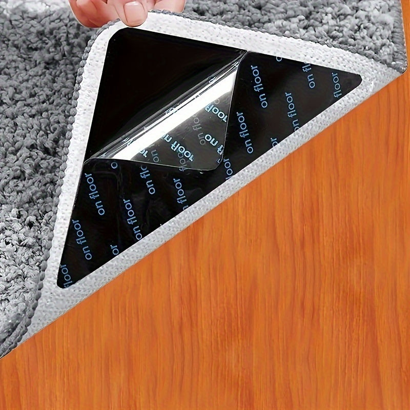 Set of 8 Non-Slip Silicone Carpet Grippers for Hardwood and Tile Floors