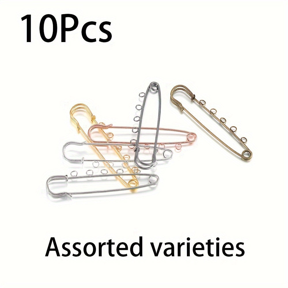 Iron Safety Brooch Kilt Pins Jewelry Findings Pack of 10 80x20mm