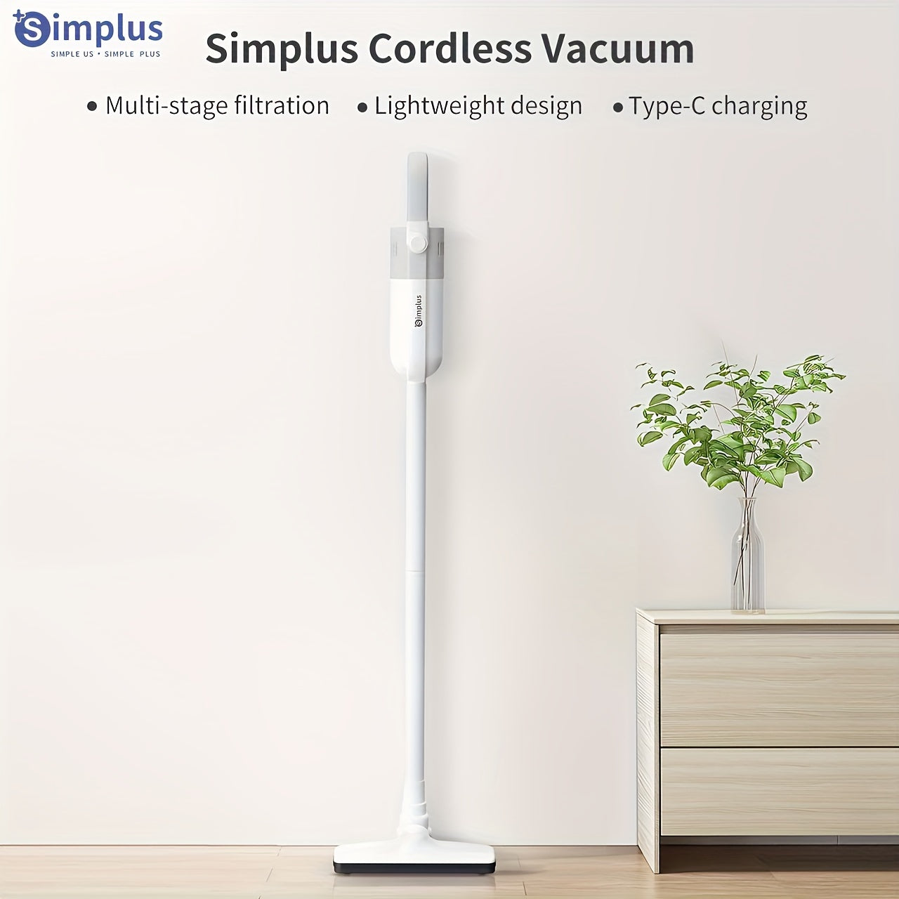 3-в-1 Беспроводной пылесос HEPA F8 с фильтром, легкий, тихий, с зарядкой Type-C