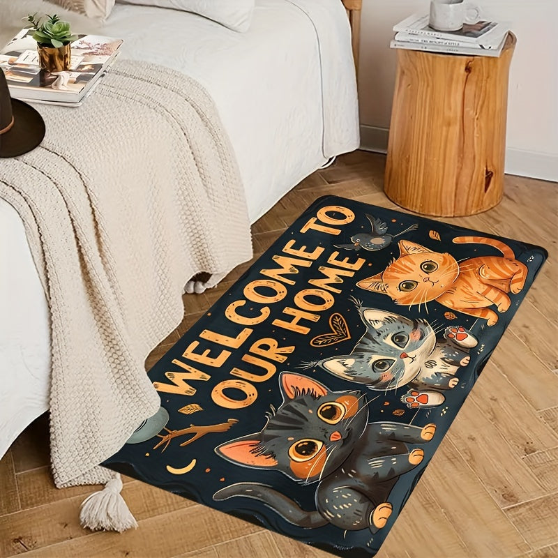 Chiroyli mushuklar uchun kirish matosi, sirpanmaydigan polyester, ichki va tashqi foydalanish uchun gilam
