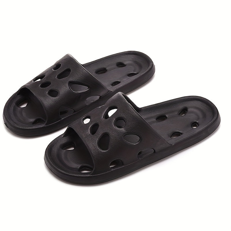 EVA Slippers Solid Color Hollow-Out Non-Slip Drainage Shower Slides