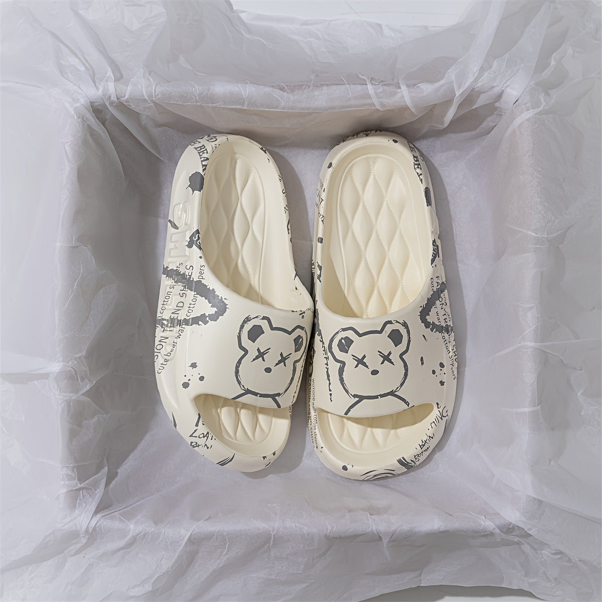 Unisex Casual EVA Slides Open Toe Slip-On Indoor Summer Bathroom Slippers