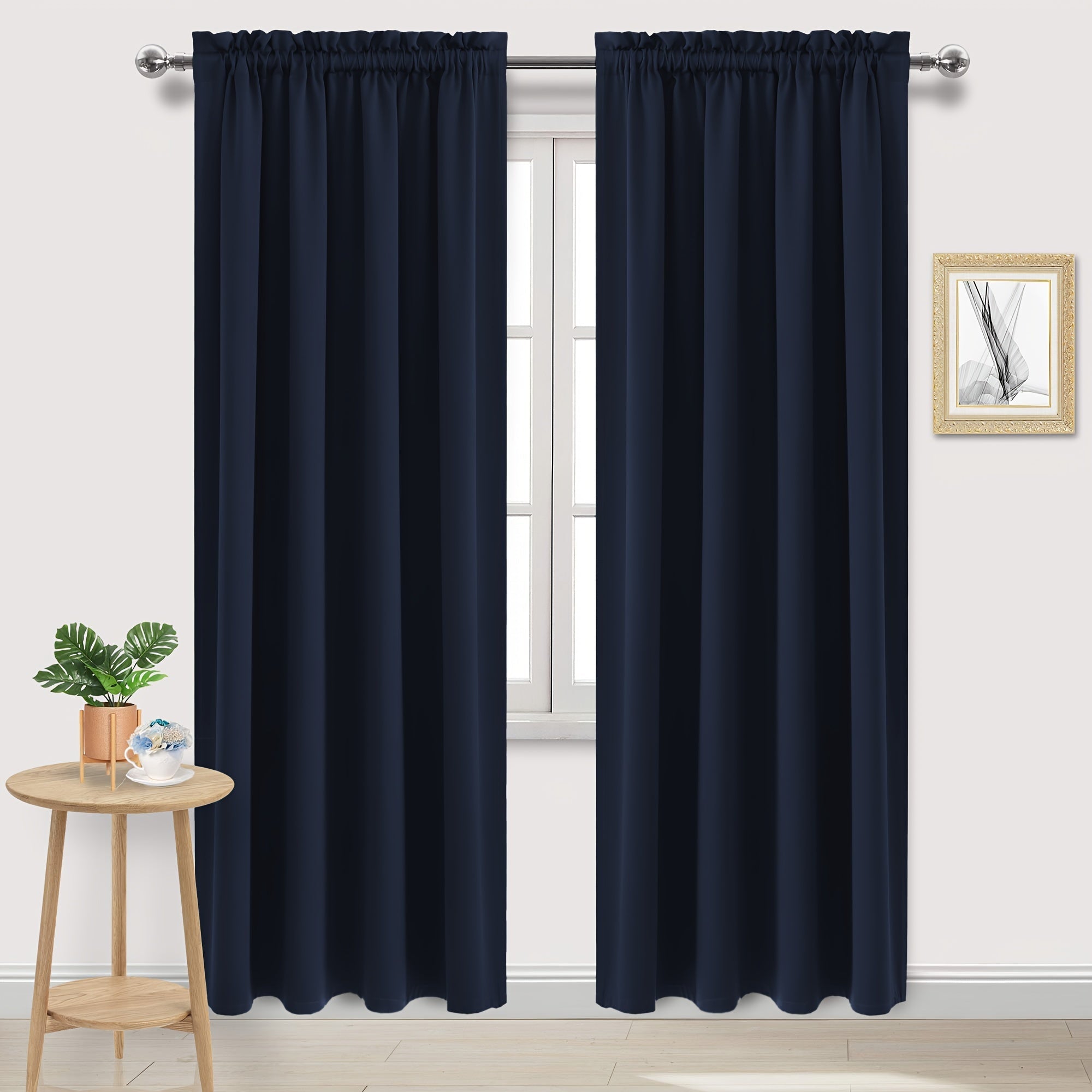 Blackout Curtains with Rod Pocket for Bedroom and Living Room Darkening UV Blocker