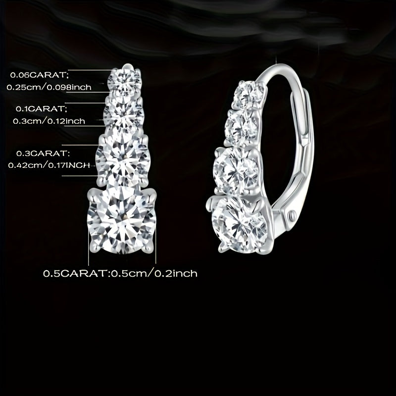 0.86ct LOVESSOM bilan Moissanite halqali taqinchoqlar, 925 sterling kumushdan tayyorlangan, har kuni kiyish va maxsus tadbirlar uchun ideal, sovg'a qutisi bilan birga keladi.