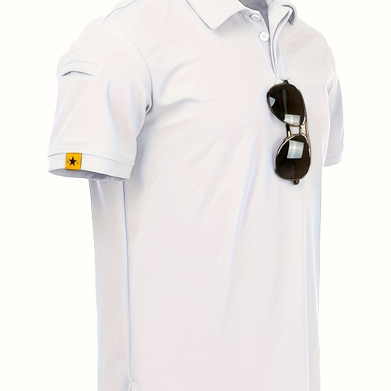 Camisa deportiva casual de poliéster elástico para hombres, ideal para golf y tenis