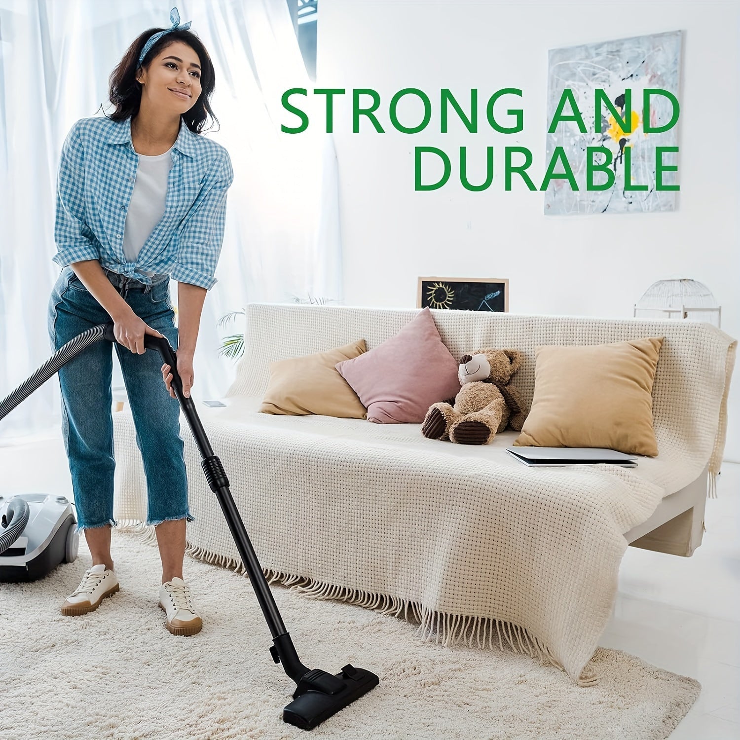 Set of 2 Plastic Vacuum Cleaner Extension Wands, 44.96cm, Universal Fit