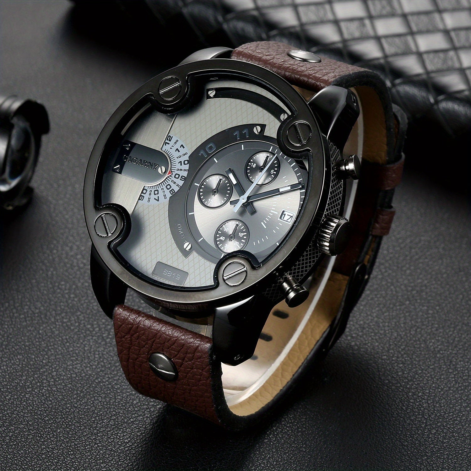 Men's Wristwatch Large Dial PU Leather Strap Gift Suitable for Men