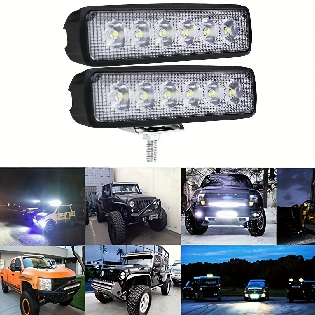Luces LED universales para coche 1/2 piezas, súper brillantes, cubierta negra, fuera de carretera, SUV, camión