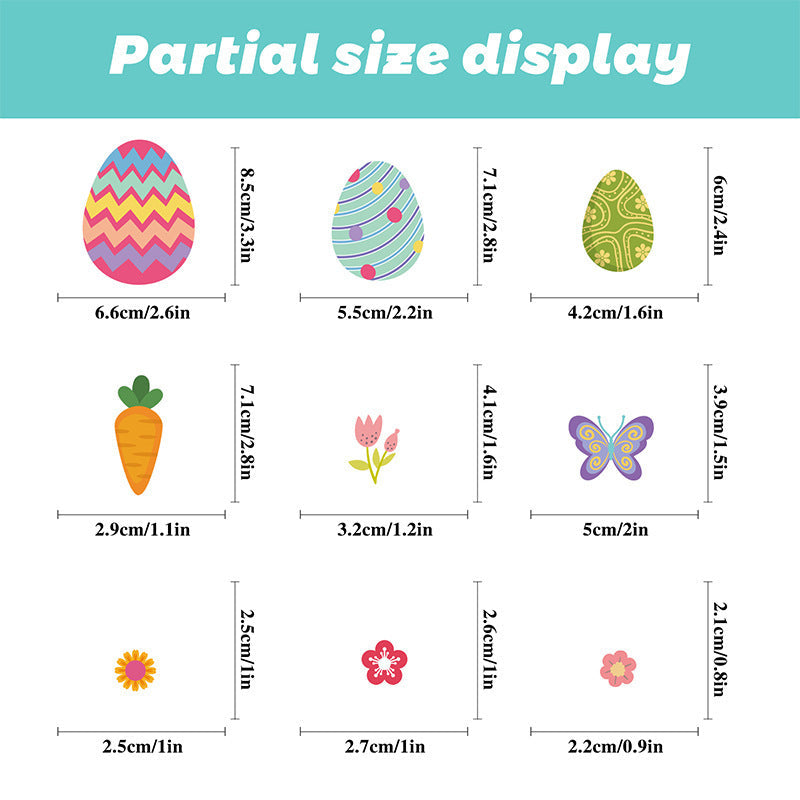 Easter Egg Window Clings 9 Sheets Battery-Free Easy to Apply Party Decor