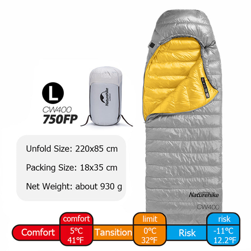 Naturehike Ultra-Light Goose Down Sleeping Bags qishki lagerda eng yuqori qulaylikni ta'minlaydi.