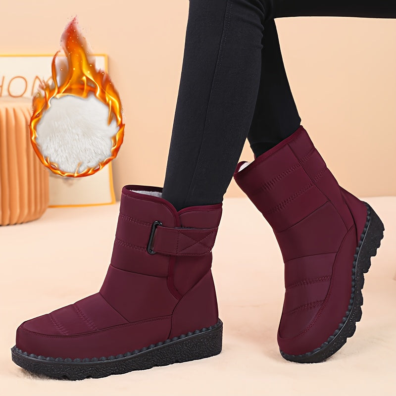 Women's Winter Snow Boots Faux Fur Lined Black Casual Waterproof