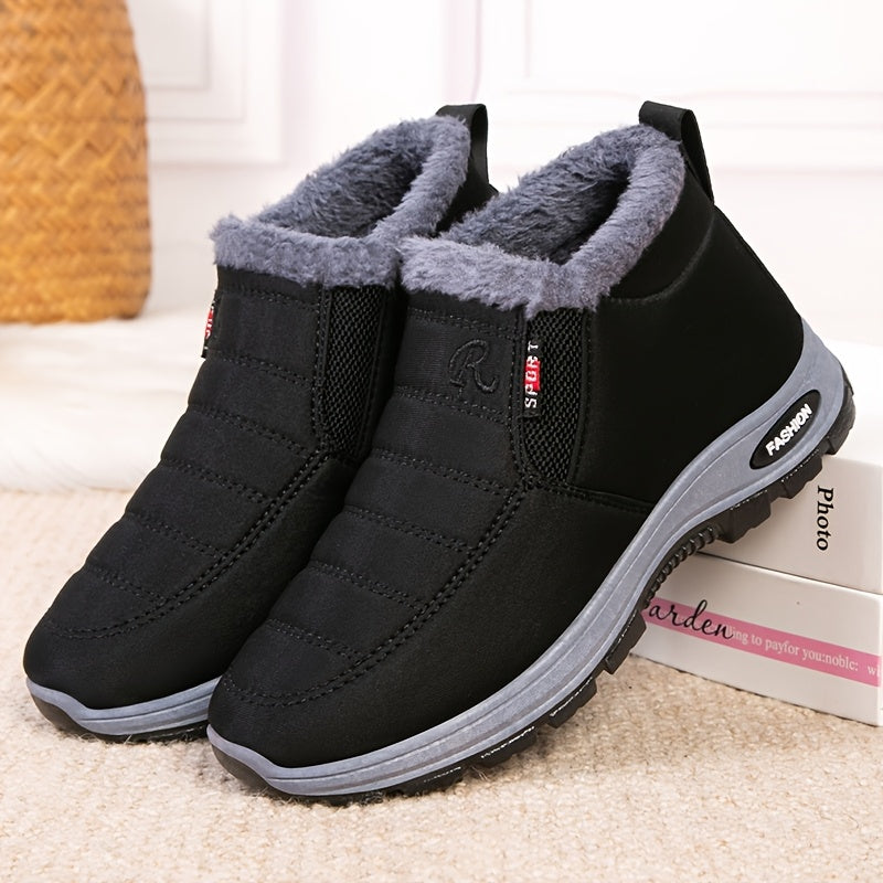 Women's Fleece-Lined Slip-On Boots for All Seasons Warmth