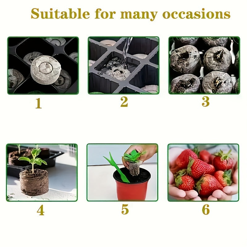10/20/30 Pcs Compressed Peat Fiber Seedling Trays for Herbs Flowers Vegetables