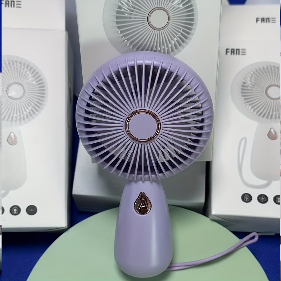 Mini Handheld Fan with LED Lights USB Rechargeable Quiet Desk Fan Personal Cooling