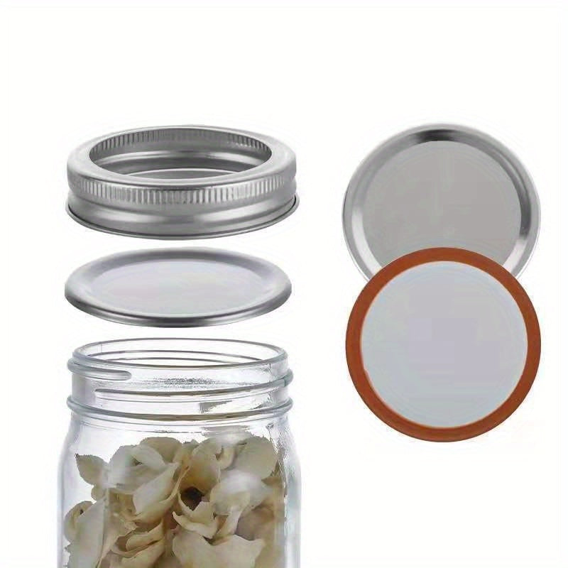 Wide Mouth Stainless Steel Mason Jar Lid Fits 70mm and 86mm Jars Split Design