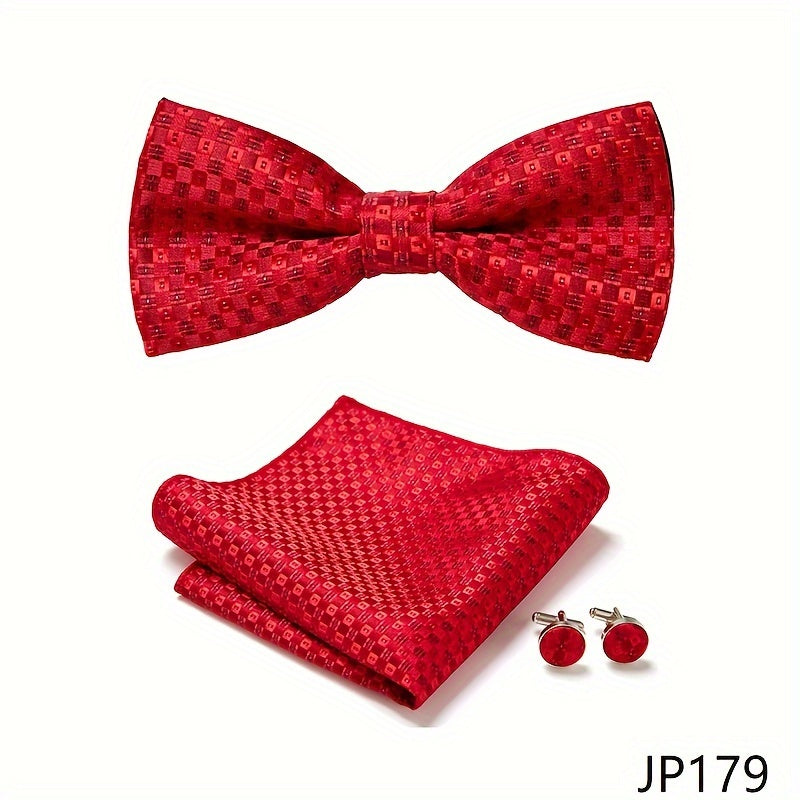 Men's Blue Polyester Tie and Pocket Square Set Floral Pattern for Formal Events