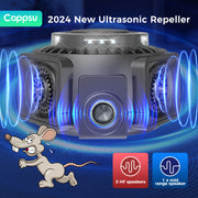 Cappsu Soundwave технология Репеллент для грызунов - USB-зарядка, высокочастотный отпугиватель вредителей с 3 динамиками и датчиком движения. Эффективен против мышей, белок, крыс в доме, чердаке, гараже, автодоме.