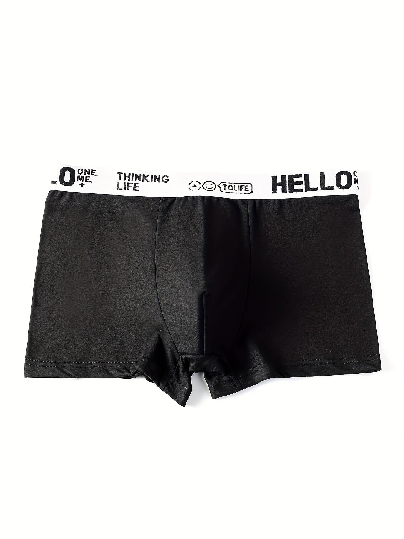 Men's Black Boxer Briefs 4-Pack Breathable Polyester Stretch Comfortable Fit