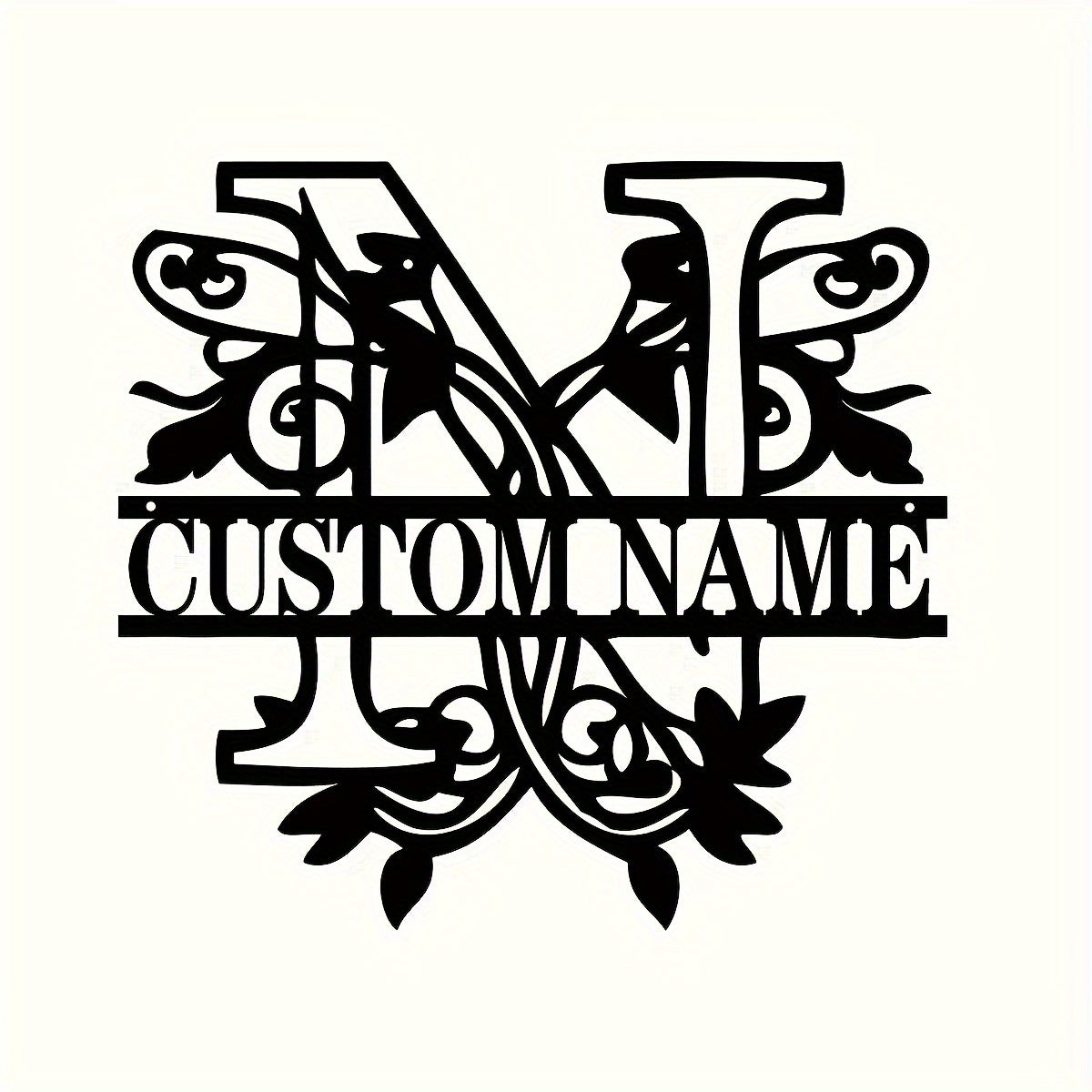 Shaxsiylashtirilgan Metall Devor San'ati - Bo'lingan Lala Monogram Dizayni - Moslashtiriladigan Temir Oila Ismi Belgisi, Uyga Ko'chish, Rojdestvo, Thanksgiving, Bitiruv va 4-Iyul Sovg'alari uchun Mukammal