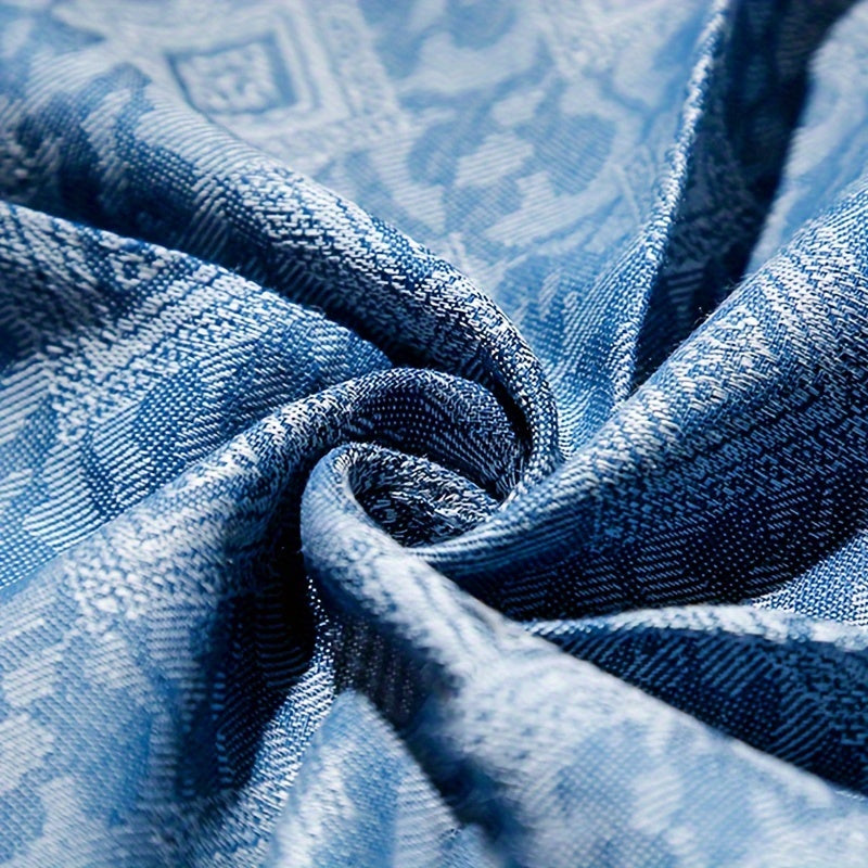 Men's Cotton Jacquard Handkerchief Set of 3 Large Soft Thick Sweat-Absorbing