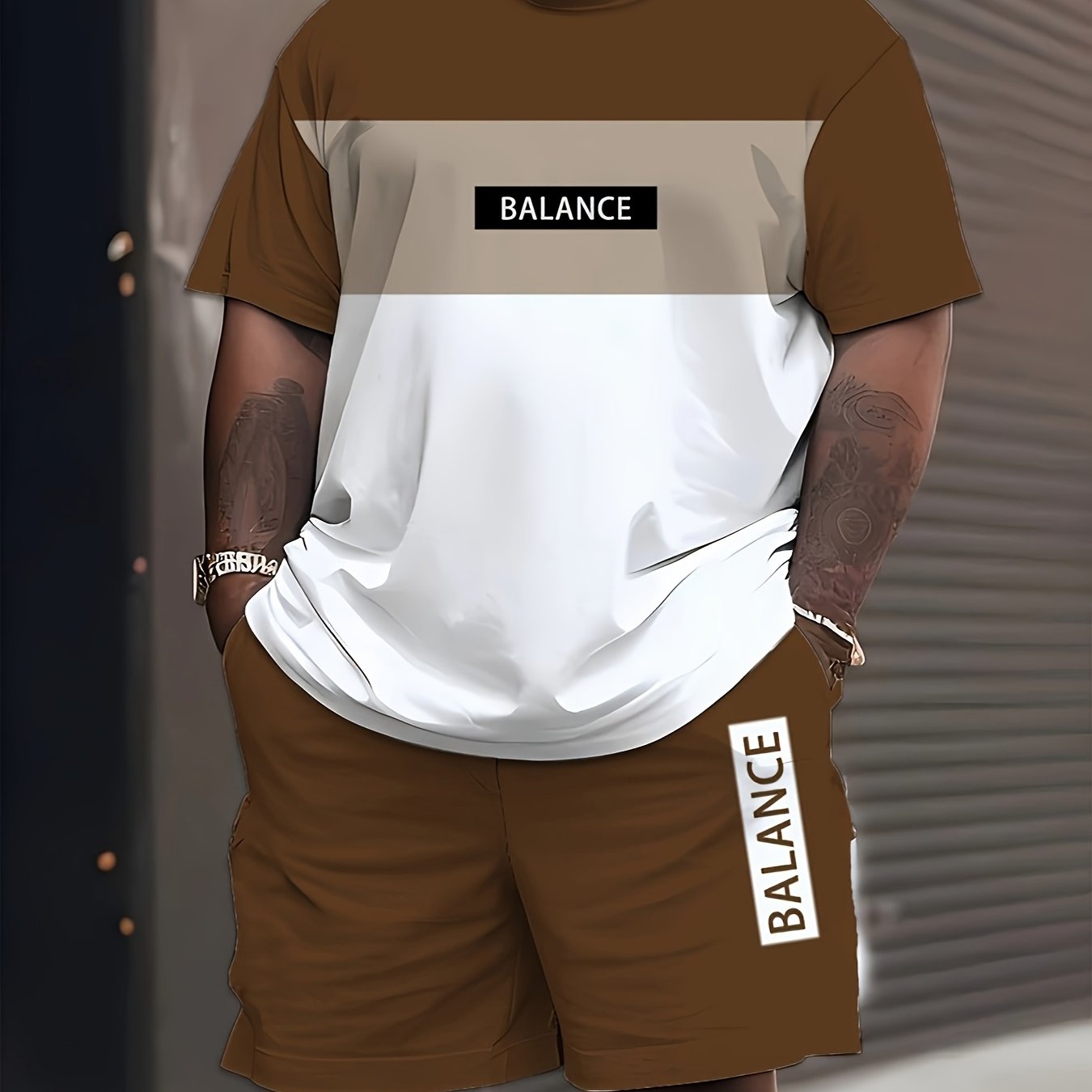 Yoz va bahor uchun erkaklar uchun rang-barang naqshli ikki qismli kostyum, sport uchun sviter va sport shimlari to'plami.