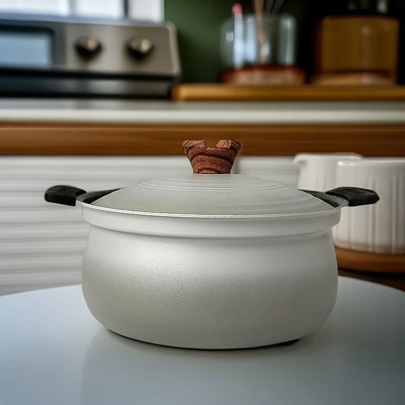 22cm Double Ear Soup Pot Non-Stick Japanese Style Kitchen Cooking Tool Grey