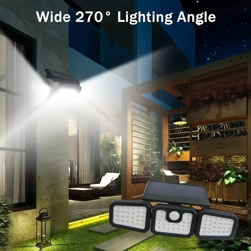 Luz de pared LED alimentada por energía solar con sensor de movimiento para seguridad exterior jardín patio camino