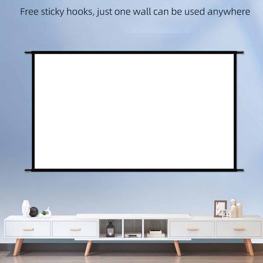 High-Definition Wall Mount Projection Screen 152.4-304.8cm Wrinkle-Free White Indoor Home Theater Office