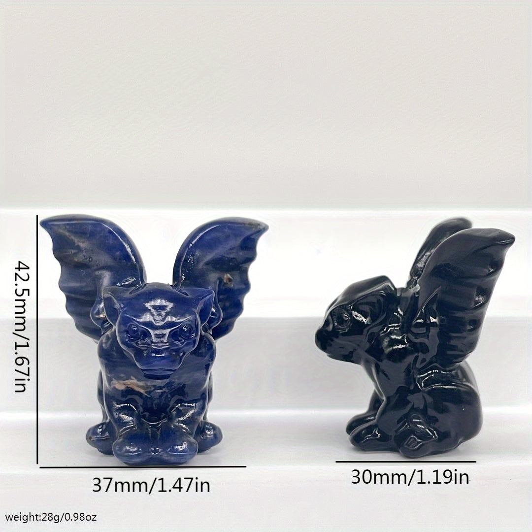 Uy bezaklari va ofis stol aksessuarlari uchun tabiiy kristall gargoyle haykali