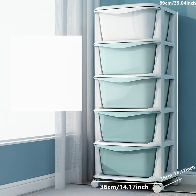Plastic Drawer Storage Organizer 3/4/5/6 Tiers in White Blue Pink Teal