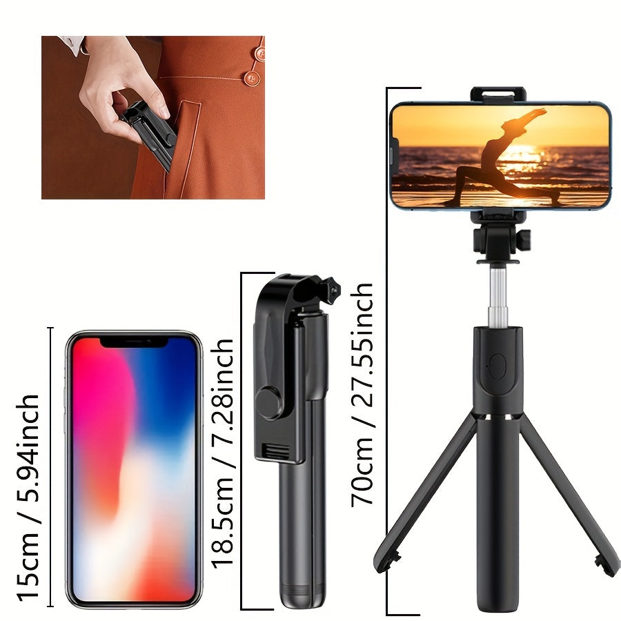 Wireless Selfie Stick Tripod with Remote Control Extendable up to 70cm for iPhone Samsung Android