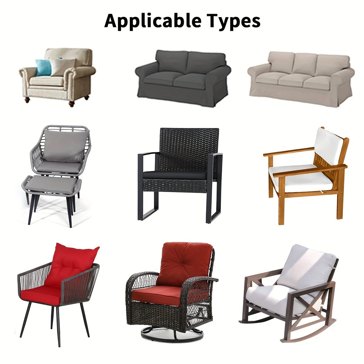 Waterproof Corn Grain Material Sofa Cushion Covers Set of 2 or 6 Protect Furniture Home Decor