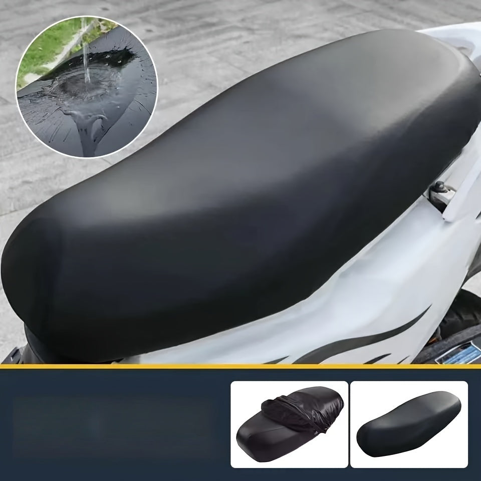 Funda para asiento de motocicleta negra, impermeable, resistente al polvo y a los rayos UV, ajuste ceñido