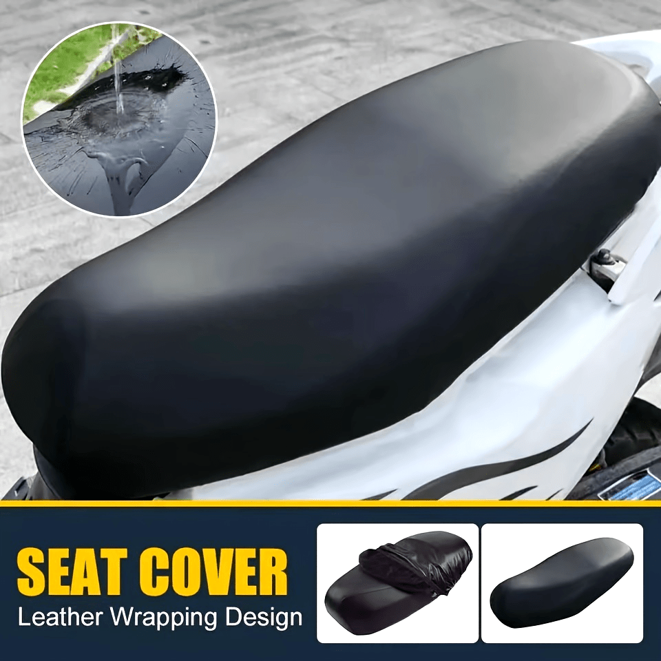 Funda para asiento de motocicleta negra, impermeable, resistente al polvo y a los rayos UV, ajuste ceñido
