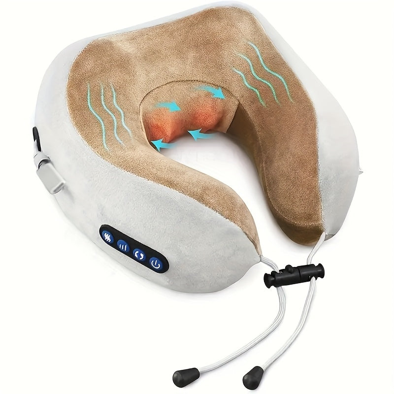Electric Neck Massager with Heat and Adjustable Strap for Travel Office Home Relaxation