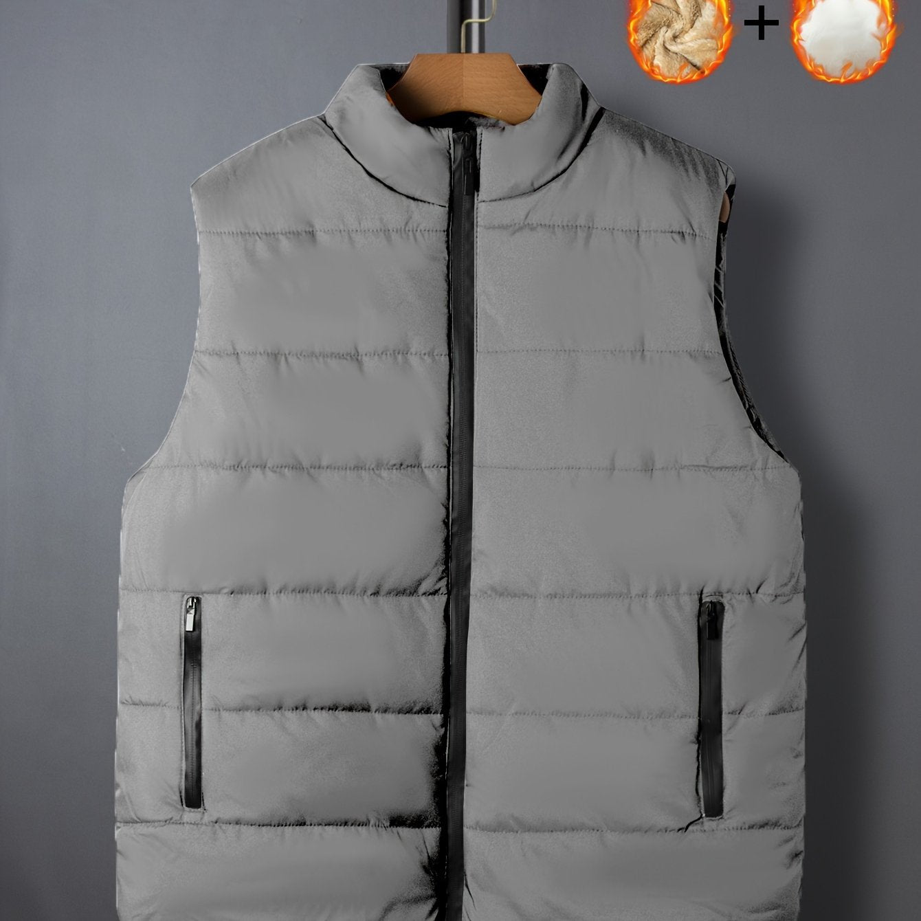 Erkaklar uchun Plus o'lchamdagi ochiq havoda kiyiladigan yengil kurtka, kuz-qish mavsumiga mo'ljallangan, bir rangli, kundalik, yengil bo'lmagan jilet