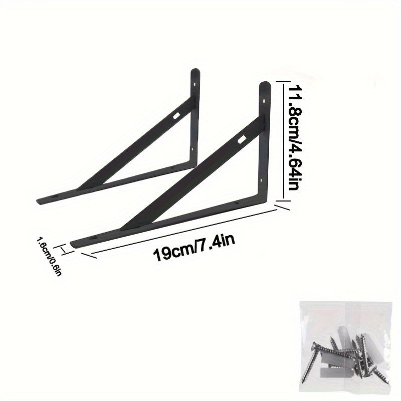 Triangular Wall Shelves Set with Sturdy Brackets for Bedroom Living Room Kitchen