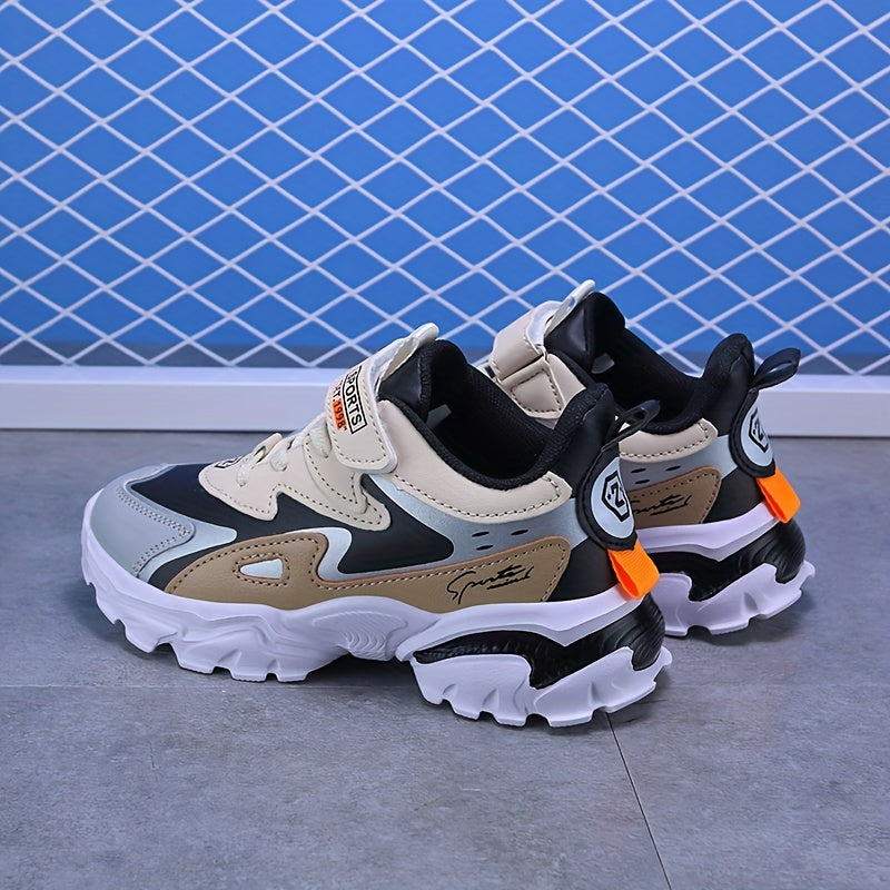 Детские мальчиков повседневные кроссовки легкие нескользящие с застежкой-липучкой низкий топ клетчатый осень-зима